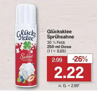 Famila Nord West Glücksklee Sprühsahne 30% Fett 250-ml-Dose Angebot