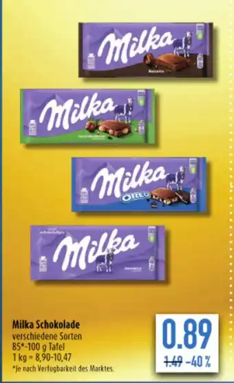 diska Milka Schokolade 85*-100 g Tafel Angebot