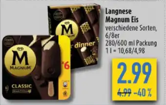 diska Langnese Magnum Eis 280/600ml Angebot