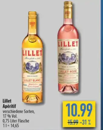 diska Lillet Apéritif verschiedene Sorten, 17 % Vol. 0,75 L Angebot