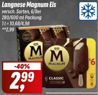 Simmel Langnese Magnum Eis 280/600 ml Packung Angebot