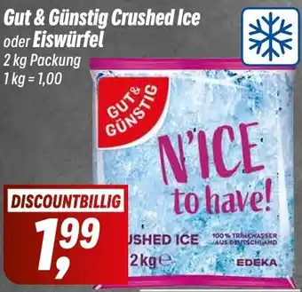 Simmel Gut&Günstig Crushed Ice oder Eiswürfel 2 kg Packung Angebot