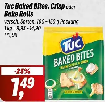 Simmel Tuc Baked Bites, Crisp oder Bake Rolls 100-150 g Packung Angebot