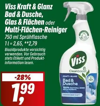 Simmel Viss Kraft & Glanz Bad & Dusche, Glas&Flächen oder Multi-Flächen Reiniger 750 ml Angebot