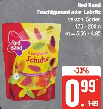 Edeka Red Band Fruchtgummi oder Lakritz 175-200 g Angebot