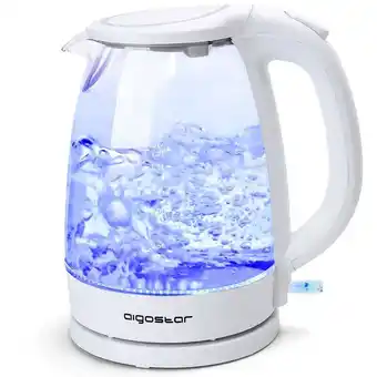 ManoMano Eve - Wasserkocher Glas 1,7 Liter Weiß, Glaswasserkocher led Beleuchtung, Optimierte Ausgusstülle, Kalkfilter, 360° Basis, 22 Angebot