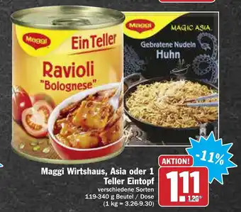 AEZ Maggi Wirtshaus, Asia oder 1 Teller Eintopf 119-340g Beutel Angebot