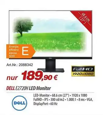 ACom PC Dell E2720h Led Monitor Angebot