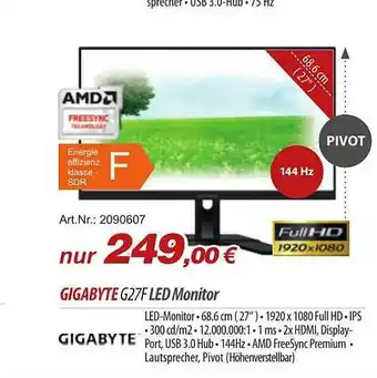 ACom PC Gigabyte G27f Led Monitor Angebot