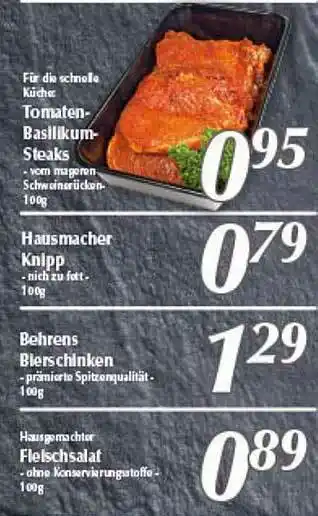 inkoop Tomaten Basilikum Steaks Angebot