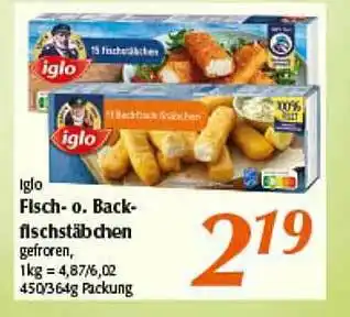 inkoop Iglo Fisch O, Back Fischstäbchen Angebot