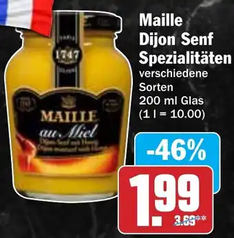 Hit Maille Dijon Senf Spezialitäten 200 ml Glas Angebot