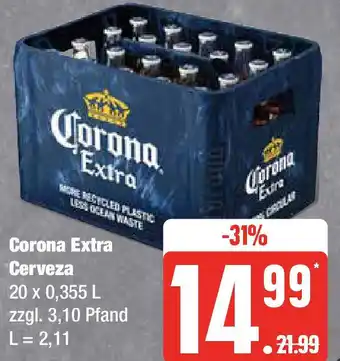 Edeka Corona Extra Cerveza 20 x 0,355 L Angebot