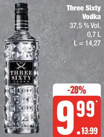 Edeka Three Sixty Vodka 0,7 L Angebot