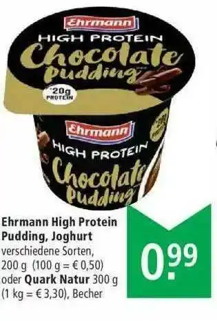 Marktkauf Ehrmann High Protein Pudding, Joghurt Oder Quark Natur Angebot