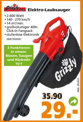 Globus Baumarkt Grizzly Elektro Laubsauger Angebot