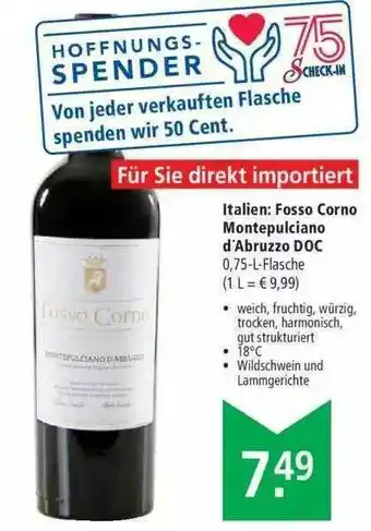 Marktkauf Italien: Fosso Corno Montepulciano D'abruzzo Doc Angebot