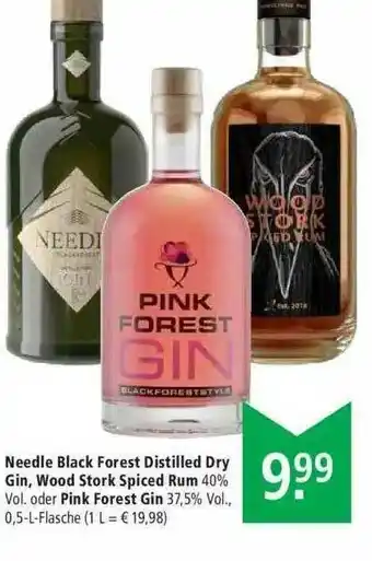 Marktkauf Needle Black Forest Distilled Dry Gin, Wood Stork Spiced Rum Oder Pink Forest Gin Angebot