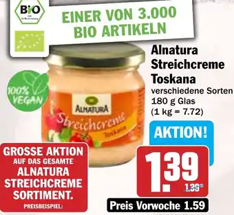 Hit Alnatura Streichcreme Toskana 180 g Glas Angebot