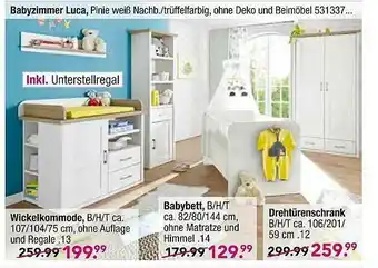 Möbel Boss Babyzimmer Luca, Wickelkommode, Babybett Angebot