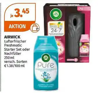 Müller Airwick Lufterfrischer Freshmatic Starter Set Oder Nachfüller Angebot