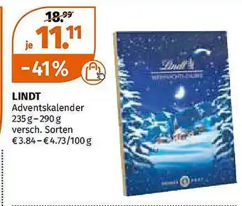 Müller Lindt Adventkalender Angebot