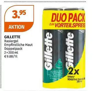 Müller Gillette Rasiergel Empfindliche Haut Doppelpack Angebot