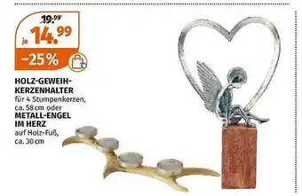 Müller Holz-geweihkerzenhalter Oder Metall-engel Im Herz Angebot