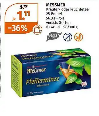 Müller Messmer Kräuter- Oder Früchtetee Angebot