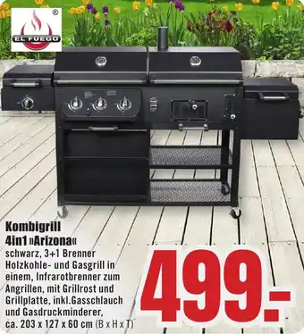 B1 Discount Baumarkt EL FUEGO Kombigrill 4in1 Arizona Angebot