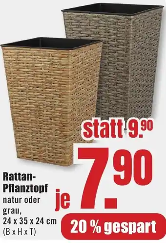 B1 Discount Baumarkt Rattan Pflanztopf Angebot