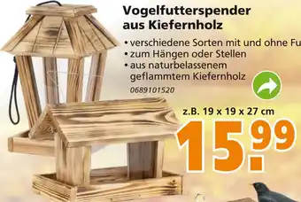 Globus Baumarkt Vogelfutterspender aus Kiefernholz Angebot