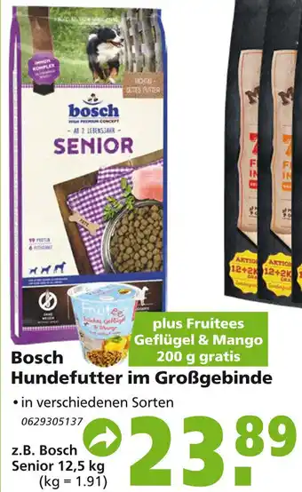 Globus Baumarkt Bosch Hundefutter im Großgebinde 12,5kg Angebot