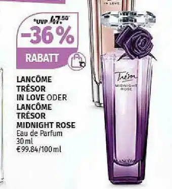 Müller Lancome Tresor In Love Oder Lancome Tresor Midnight Rose Angebot