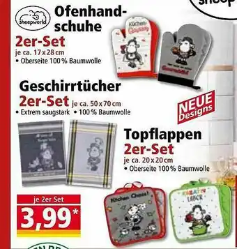 Norma Sheepworld Ofenhandschuhe Oder Geschirrtücher Oder Topflappen Angebot