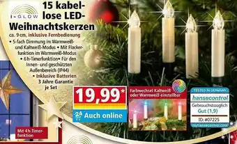 Norma I Glow 15 Kabel Lose Led Weihnachtskerzen Angebot