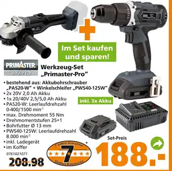 Globus Baumarkt Primaster Werkzeug Set Primaster Pro Angebot