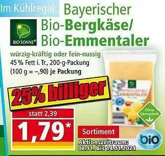 Norma Bayerischer Bio-bergkäse Oder Bio-emmentaler Angebot