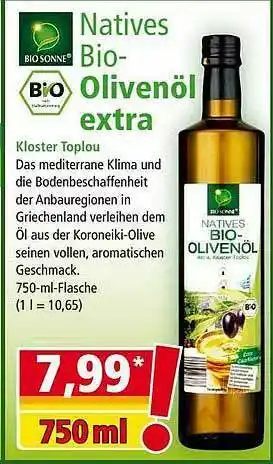 Norma Natives Bio-olivenöl Extra Angebot