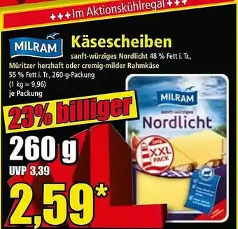 Norma Milram Käsescheiben Angebot