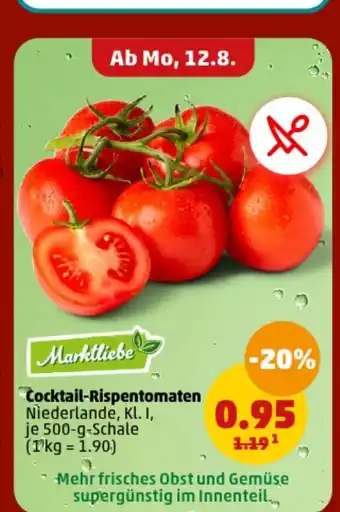 PENNY Cocktail-Rispentomaten je 500-g-Schale Angebot