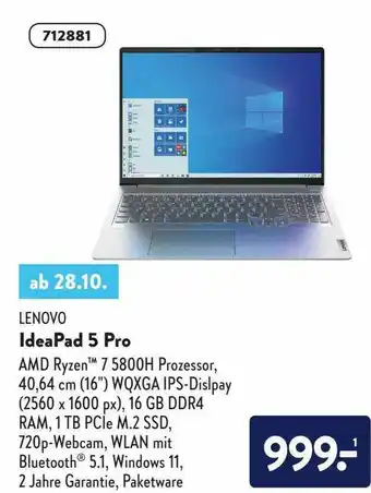 Aldi Nord Lenovo Ideapad 5 Pro Angebot