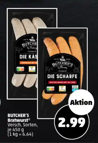PENNY BUTCHER'S Bratwurst Versch. Sorten, je 450 g Angebot