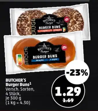 PENNY BUTCHER'S Burger Buns Versch. Sorten, 4 Stück, je 300 g Angebot