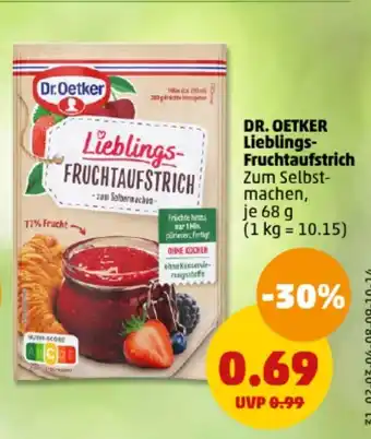 PENNY DR. OETKER Lieblings-Fruchtaufstrich Zum Selbstmachen, je 68 g Angebot