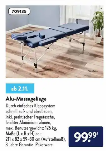 Aldi Nord Alu-massageliege Angebot