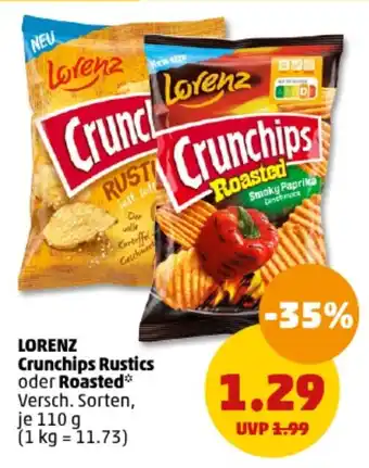 PENNY LORENZ Crunchips Rustics oder Roasted Versch. Sorten, je 110 g Angebot