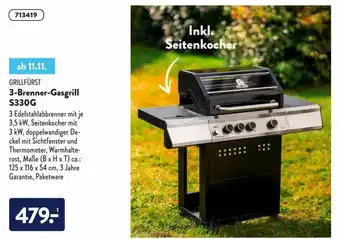 Aldi Nord Grillfürst 3-brenner-gasgrill S330g Angebot