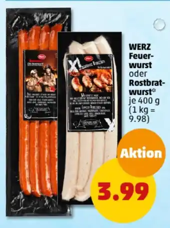 PENNY WERZ Feuerwurst oder Rostbratwurst je 400 g Angebot