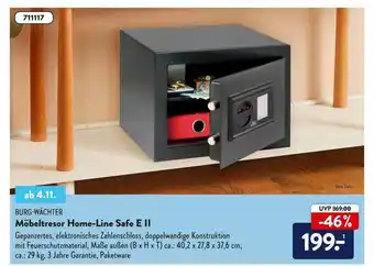 Aldi Nord Burg-wächter Möbeltresor Home-line Safe E II Angebot